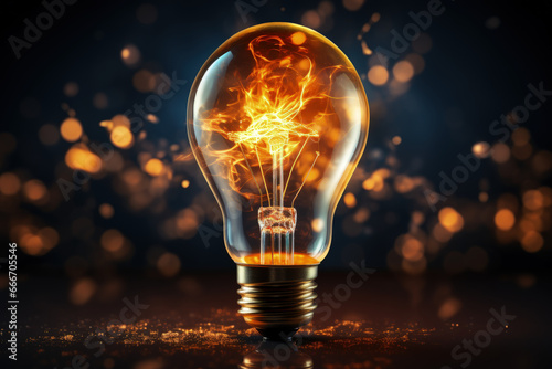 Led light bulb lamp. Concept of new idea, brainstorm