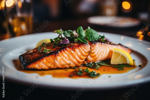 Seared Salmon Delicacy: Freshly Cooked Perfection photo