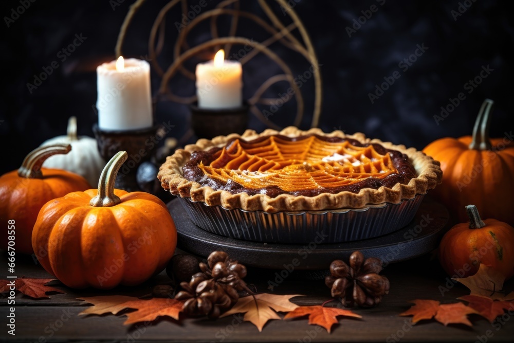 Halloween Delight: Festive Pumpkin Pie Presentation Halloween Delight: Festive Pumpkin Pie Presentation