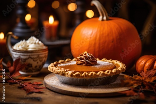 Halloween Delight  Festive Pumpkin Pie Presentation