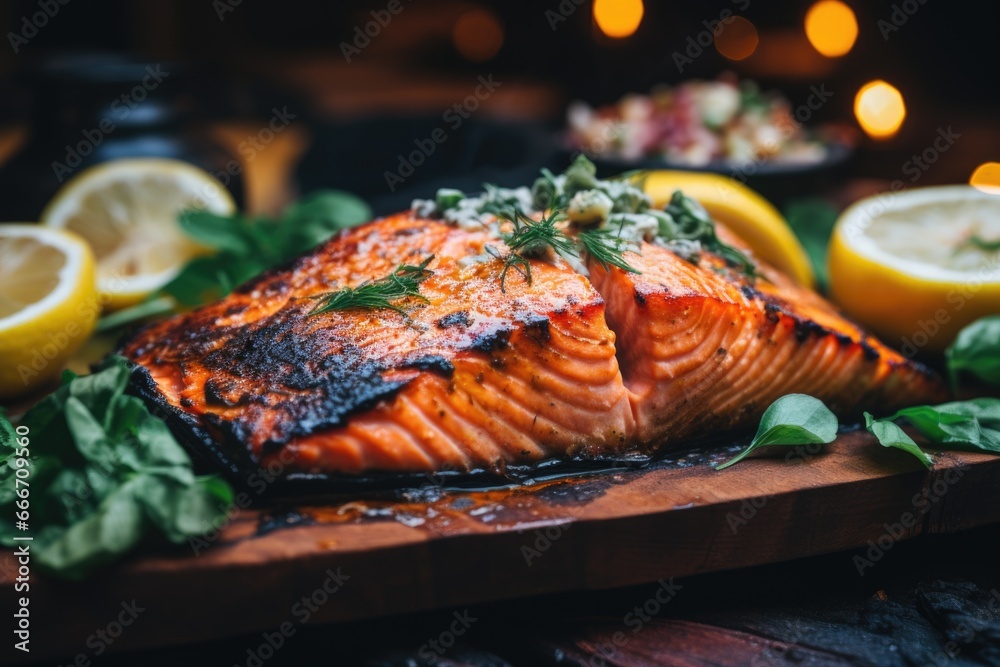 Seared Salmon Delicacy: Freshly Cooked Perfection Seared Salmon Delicacy: Freshly Cooked Perfection