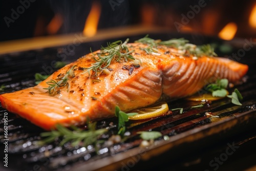 Seared Salmon Delicacy: Freshly Cooked Perfection