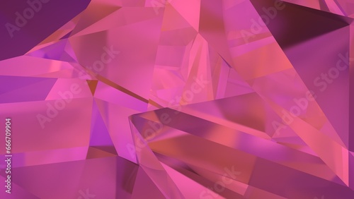 Abstract pink background with triangles. Background with lines. Glass background. Refraction of light. Crystal background © Семён Прудий