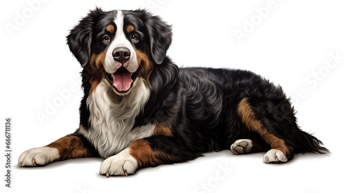  bernese cattle dog isolated against white background