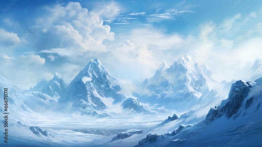 Obraz premium mountains and clouds. Generative AI