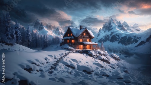 "Alpine Elegance: A Mystic Winter Landscape in 4K" © MdRifat
