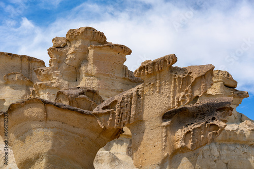 Bolnuevo Enchanted City eroded sandstone formations, Murcia, Spain