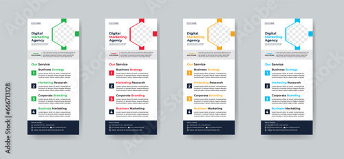 Modern creative corporate business dl flyer or rack card layout concept background flyer brochure cover template for grow up your business to the next level