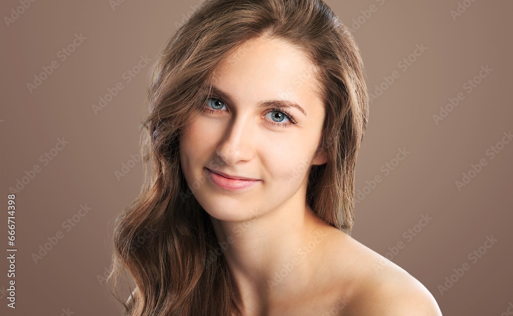Fashion portrait of beautiful young smiling woman Fashion portrait of beautiful young smiling woman