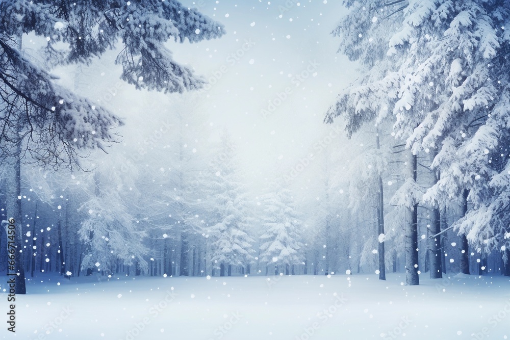 custom made wallpaper toronto digitalWinter snow-covered forest background with copy space. Winter holidays.