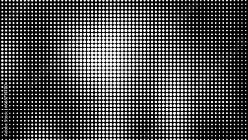 Flowing dots particles wave pattern curve halftone white gradient curve shape isolated on black background. Abstract wavy halftone dots background