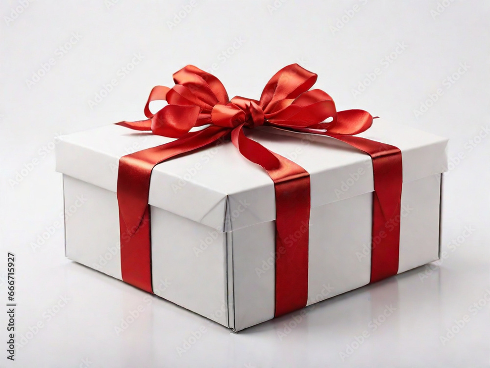 Fototapeta premium Gift box on white background.