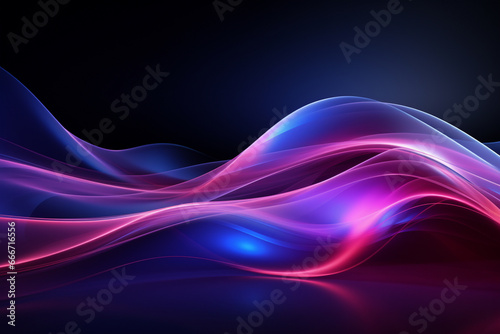 Creative abstract background with graceful blue and purple wavy shapes, evoking a sense of fluidity, mystique, and artistic intrigue. Ai generated