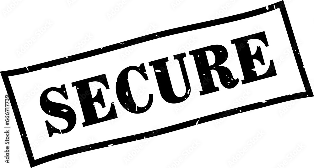 Secure square grunge rubber stamp Secure square grunge rubber stamp