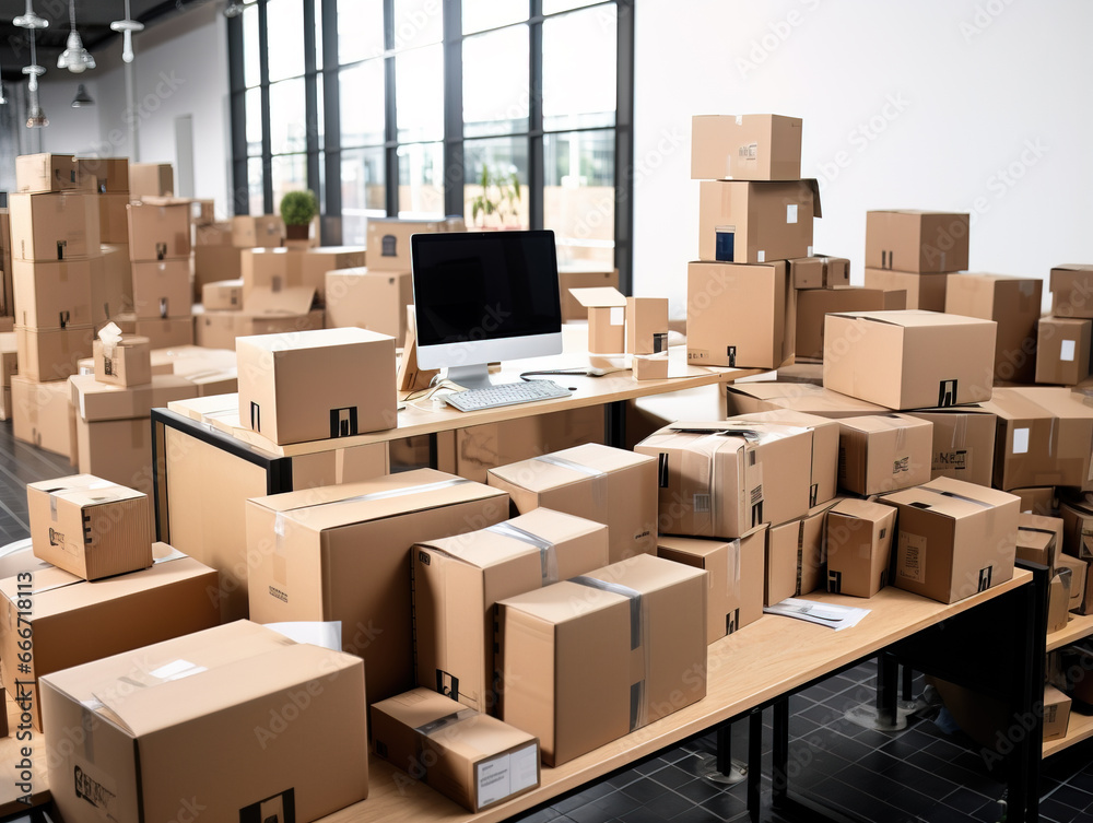 Delivery and packaging business concept Delivery and packaging business concept