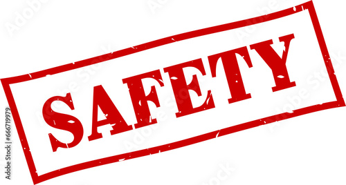Safety square grunge rubber stamp