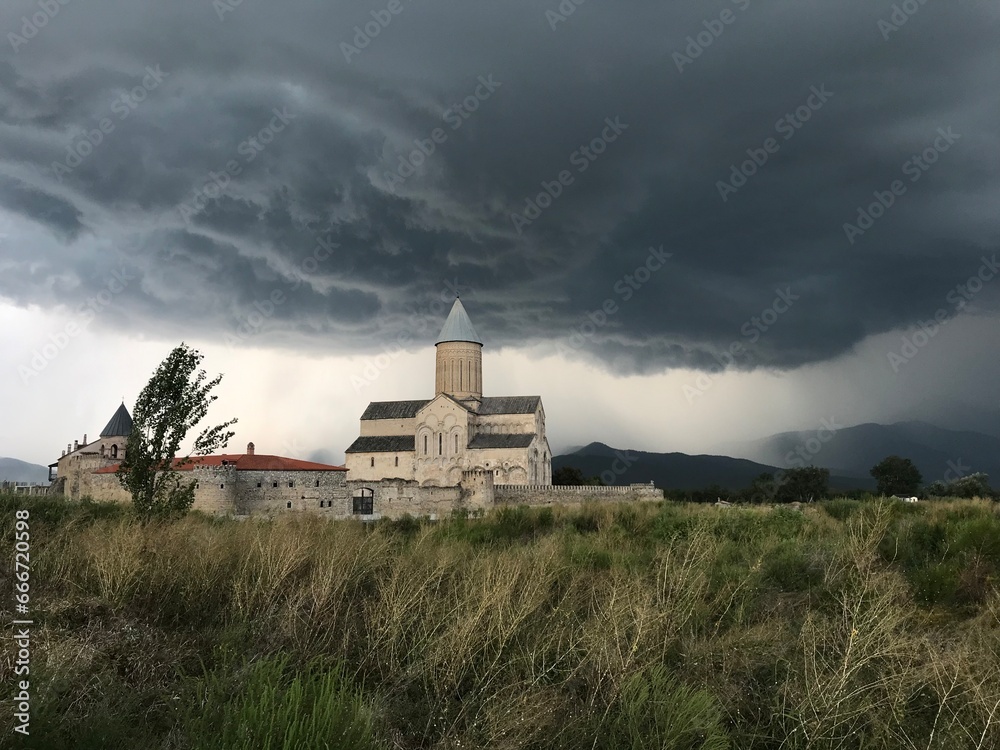 Alaverdi Monastery Georgia during thunderstorm Alaverdi Monastery Georgia during thunderstorm