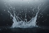 Dramatic Splash: Water Splashing, Captured in Isolation Against a Deep Black Background
