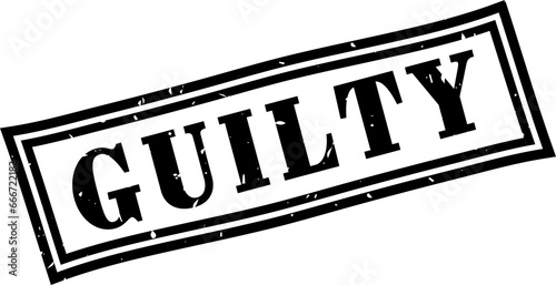 Guilty square grunge rubber stamp. Vector illustration.
