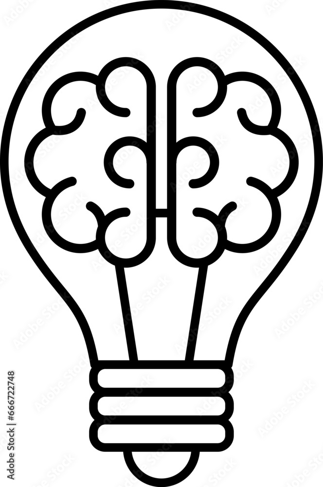 Creative idea icon. Brain in lightbulb. Innovation, education, idea, mind, thinking sign symbol logo. Vector illustration. Creative idea icon. Brain in lightbulb. Innovation, education, idea, mind, thinking sign symbol logo. Vector illustration.