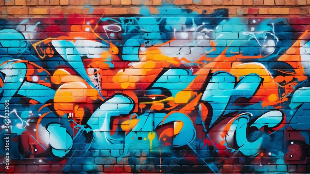 Naklejka premium a wall with graffiti