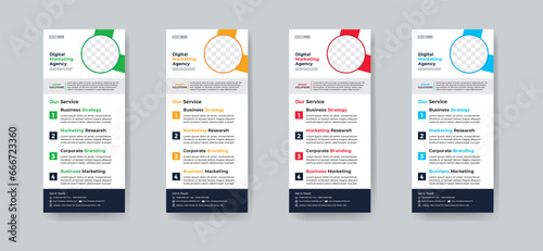 Modern creative corporate business dl flyer or rack card layout concept background flyer brochure cover template for grow up your business to the next level