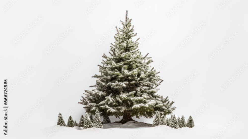 Isolated Coniferous Christmas Tree Branch on White Background â€“ Festive Greenery for Holiday Decoration