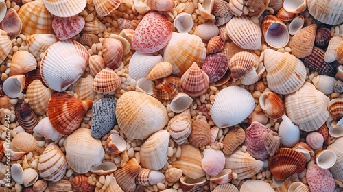 a pile of different colored shells