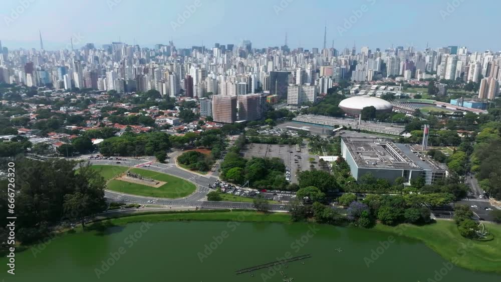 Imagem aérea do Parque Ibirapuera. São Paulo, capital. 