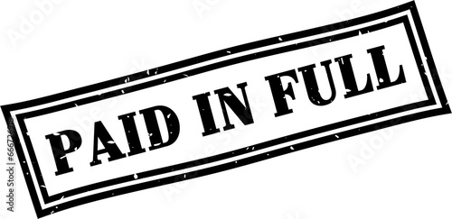 Paid in full square grunge rubber stamp