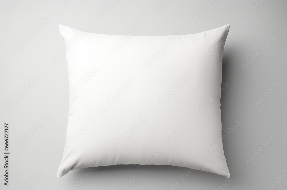 .Mockup white square pillow top view