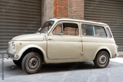 a classic 1960s Italian Fiat 500 Giardiniera three door estate car photo