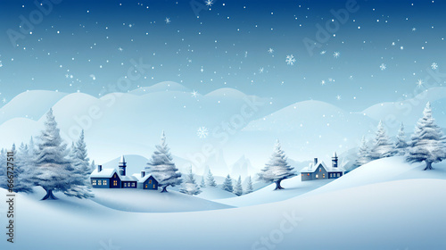 Snow-Covered Village Under Starry Night, generative ai © Dieter Holstein