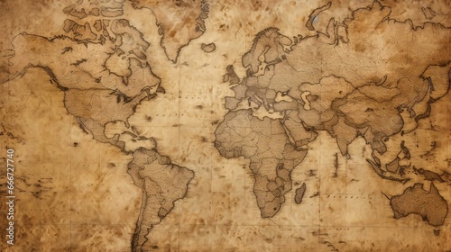 texture of an antique world map