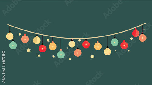 Guirlandes de Noël, boules de Noël par IA générative