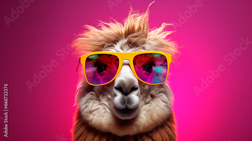cute llama with glasses © Aram