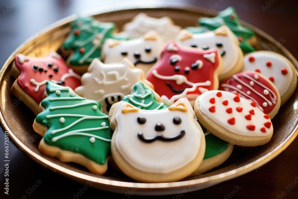 animal face christmas cookies