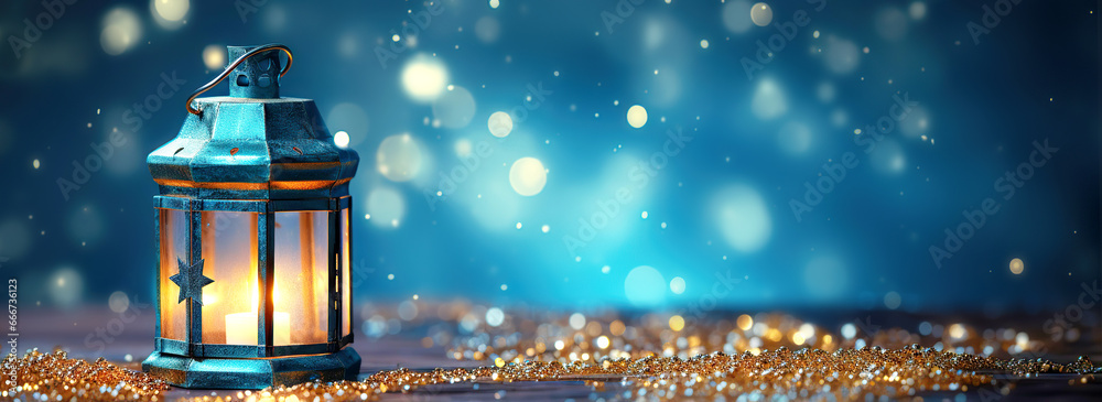 Christmas candle lantern on wooden table, new year background, magic bokeh blue background with copy space. Winter holidays festive decoration, greeting card. Christmas candle lantern on wooden table, new year background, magic bokeh blue background with copy space. Winter holidays festive decoration, greeting card.
