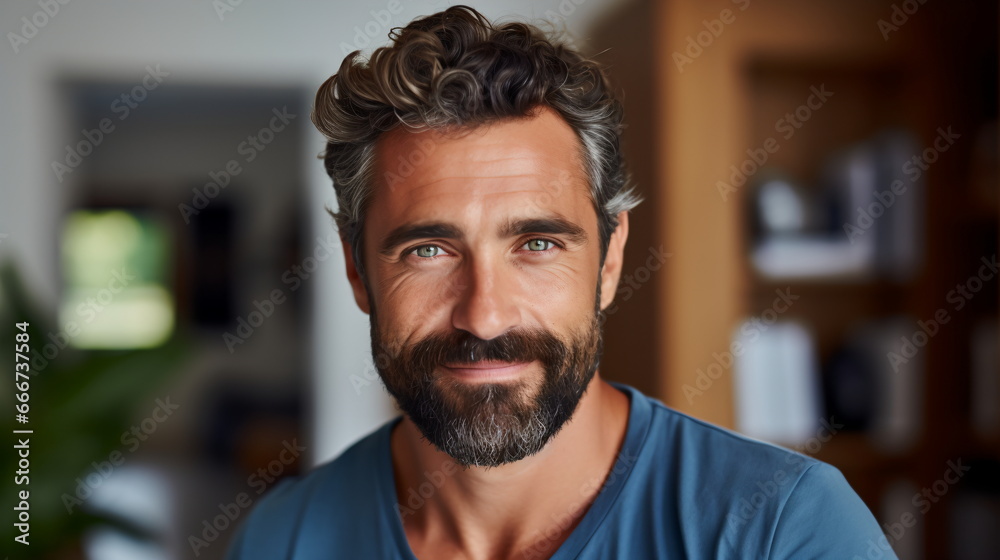 Confident Elegance: Smiling Middle-Aged Caucasian Man Confident Elegance: Smiling Middle-Aged Caucasian Man