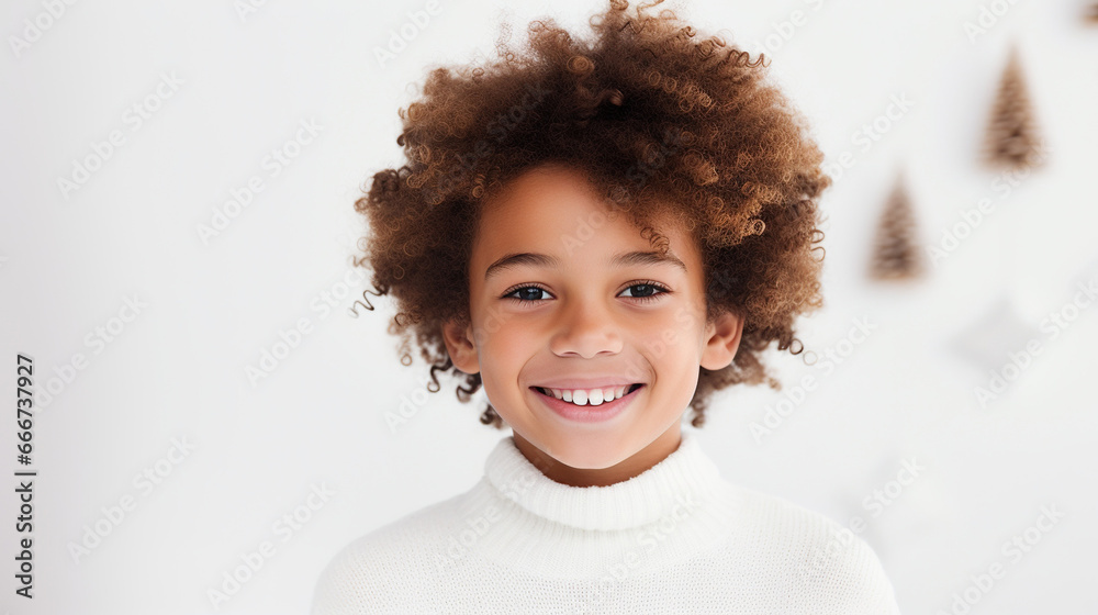 portrait of a beautiful  boy. on the white background	
