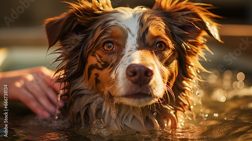 dog being washed in a tub © bmf-foto.de