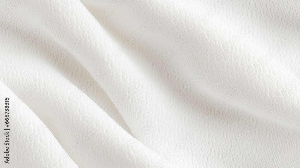 Fototapeta premium white textured fabric, fabric texture macro shot, textile design, pure and clean background, neutral material.