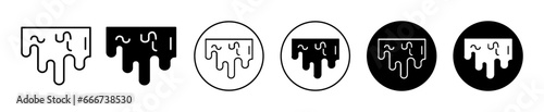 Dripping slime icon. sticky paint or sweet honey caramel dripping symbol set. Liquid splash drip stain vector sign. slime dripping flow line logo. Slime drip icon 