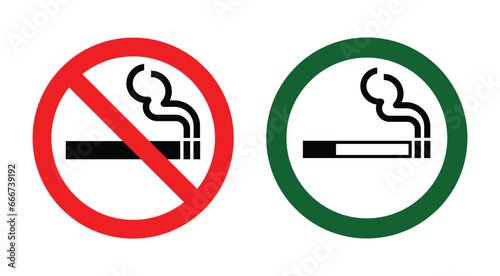 smoking zone and no smoking sign