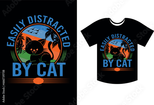 Eye catching Cat T-Shirt Design Vector