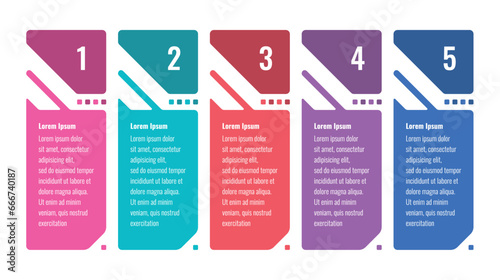 five step statistical briefing template. annual report, internet, web infographic template. business, education informational template