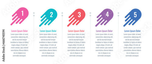 five steps business infographic template. internet, annual report, web infographic template. statistical information template
