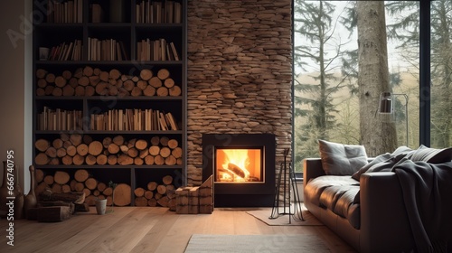 The idea of living in a home that has fire wood photo