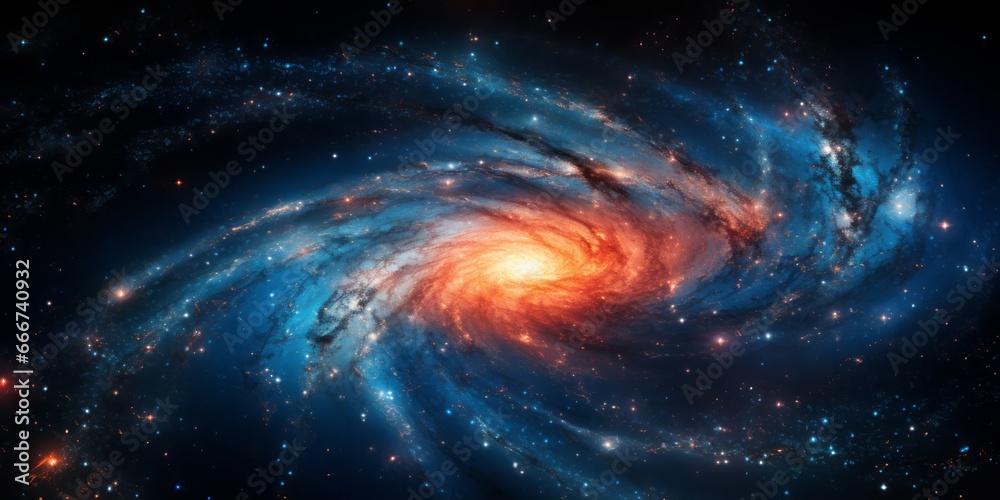 A Spiral Galaxy Illuminated by Blue Lights A Spiral Galaxy Illuminated by Blue Lights