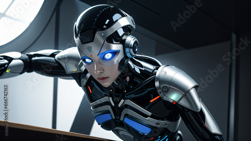 Die Zukunft der Automatisierung: Vision eines Robotermenschen photo